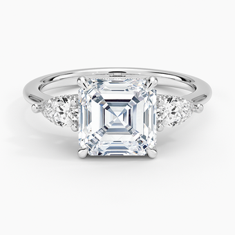 2.50 Karat Asscher Kesim Hidden Halo Tasarım Tektaş Laboratuvar Pırlanta Yüzük - Porto