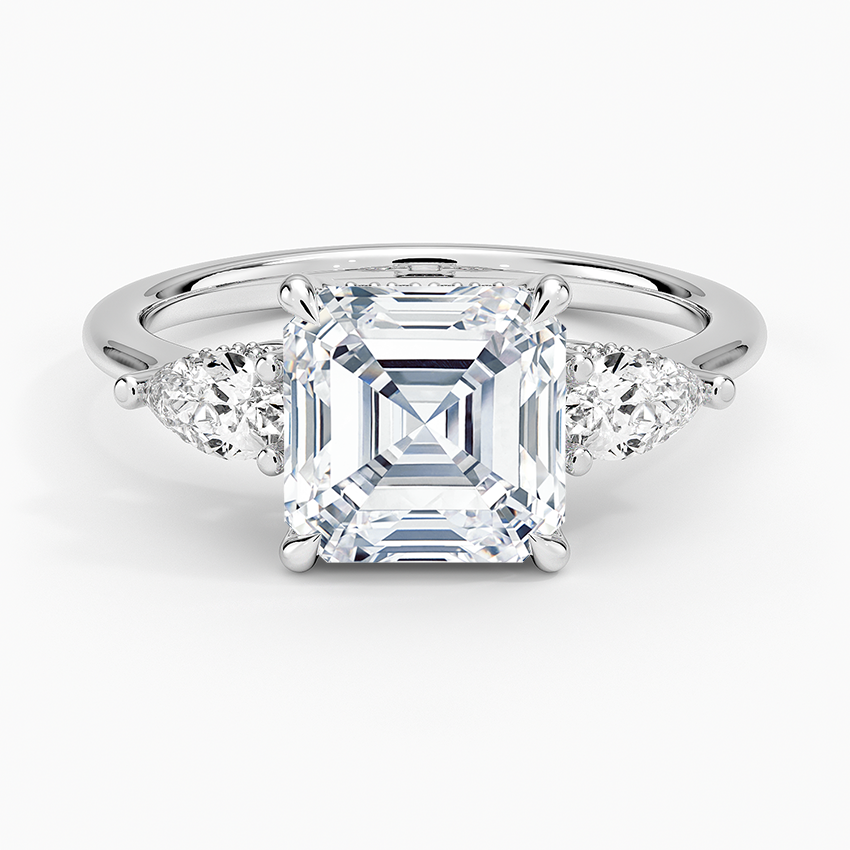 2.50 Asscher Kesim Hidden Halo Tasarım Tektaş Laboratuvar Pırlanta Yüzük - Nilora