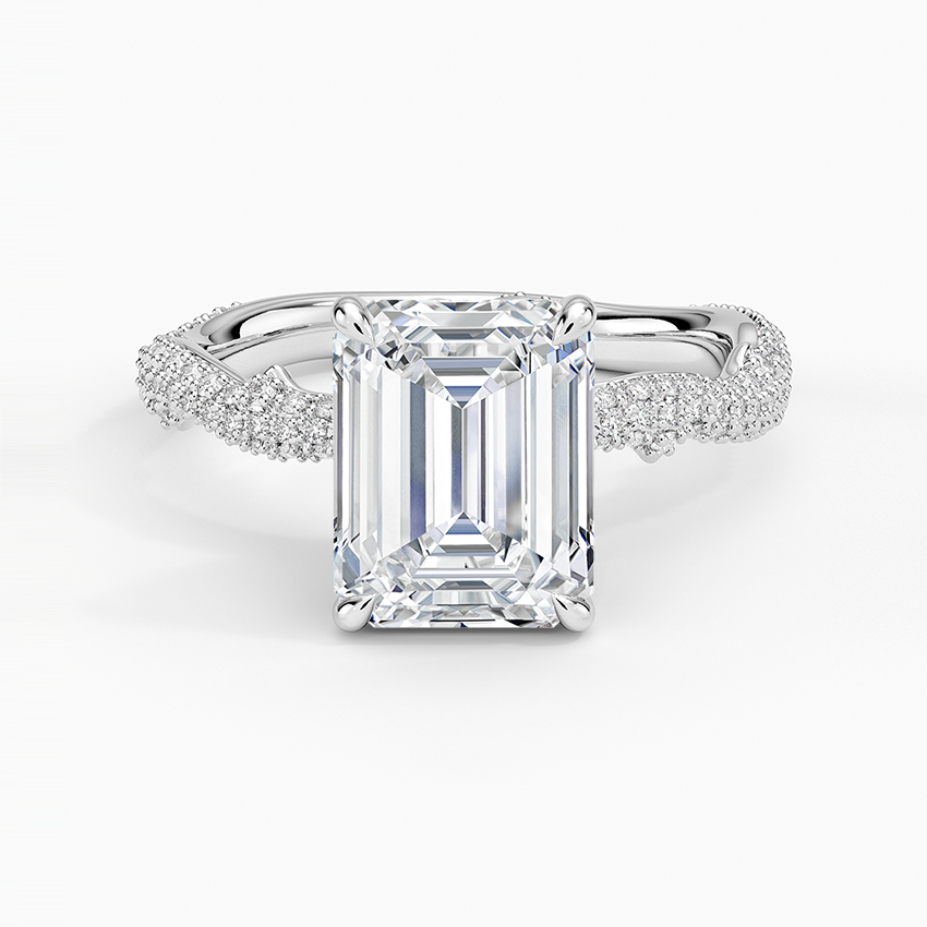 2.75 Karat Emerald Kesim Hidden Halo Tasarım Tektaş Laboratuvar Pırlanta Yüzük - Sorrento