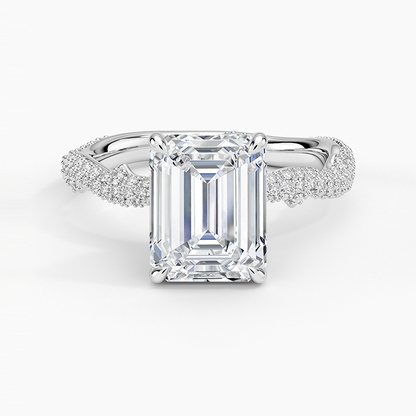 2.75 Emerald Kesim Hidden Halo Tasarım Tektaş Laboratuvar Pırlanta Yüzük - Filara