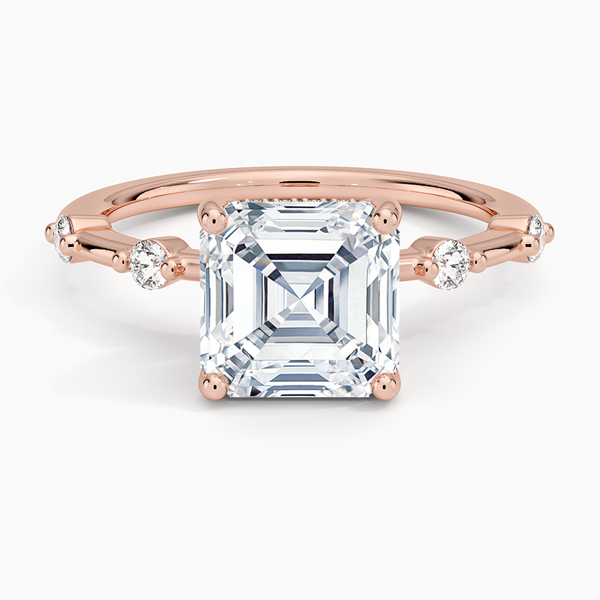 2.20 Karat Asscher Kesim Hidden Halo Tasarım Tektaş Laboratuvar Pırlanta Yüzük - Nice