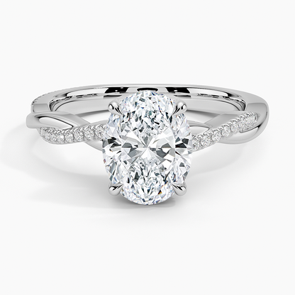 2.25 Karat Oval Kesim Hidden Halo Tasarım Tektaş Laboratuvar Pırlanta Yüzük 18K  - Talora