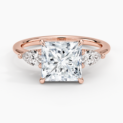 2.50 Prenses Kesim Hidden Halo Tasarım Tektaş Laboratuvar Pırlanta Yüzük - Nilora