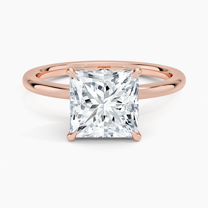 1.60 Carat Princess Halo Design Solitaire Lab Diamond Ring 18K - Florina 