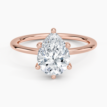 2.10 Damla Kesim Hidden Halo Tasarım Tektaş Laboratuvar Pırlanta Yüzük - Melara