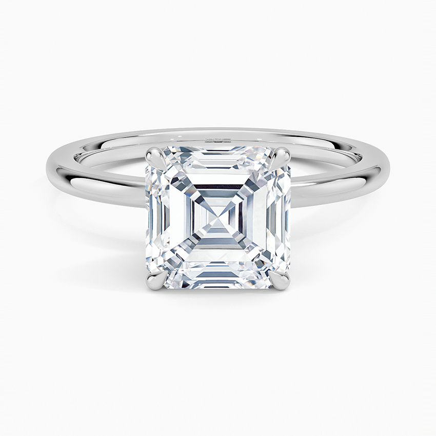 2.15 Karat Asscher Kesim Hidden Halo Tasarım Tektaş Laboratuvar Pırlanta Yüzük - Delora - Bold Diamonds