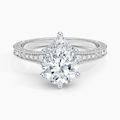 2.15 Damla Kesim Hidden Halo Tasarım Tektaş Laboratuvar Pırlanta Yüzük - Silora