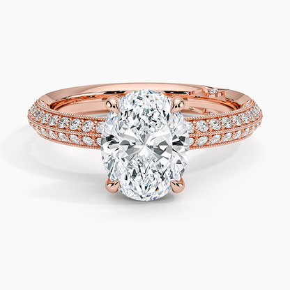 2.50 Oval Kesim Yarım Tur Tasarım Tektaş Laboratuvar Pırlanta Yüzük - Selara