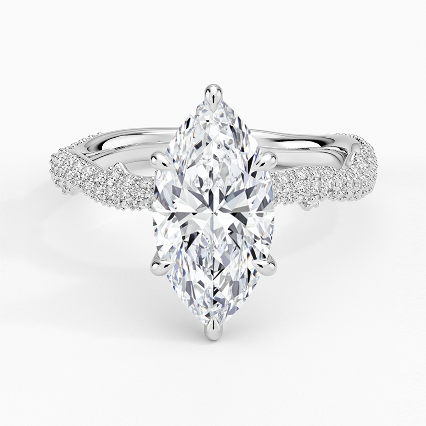 2.75 Karat Marquise Kesim Hidden Halo Tasarım Tektaş Laboratuvar Pırlanta Yüzük - Sorrento