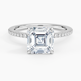 2.25 Karat Asscher Kesim Hidden Halo Tasarım Tektaş Laboratuvar Pırlanta Yüzük - Dublin