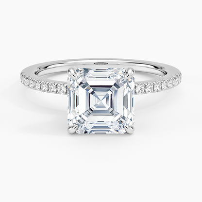 1.60 Carat Princess Halo Design Solitaire Lab Diamond Ring 18K - Florina 