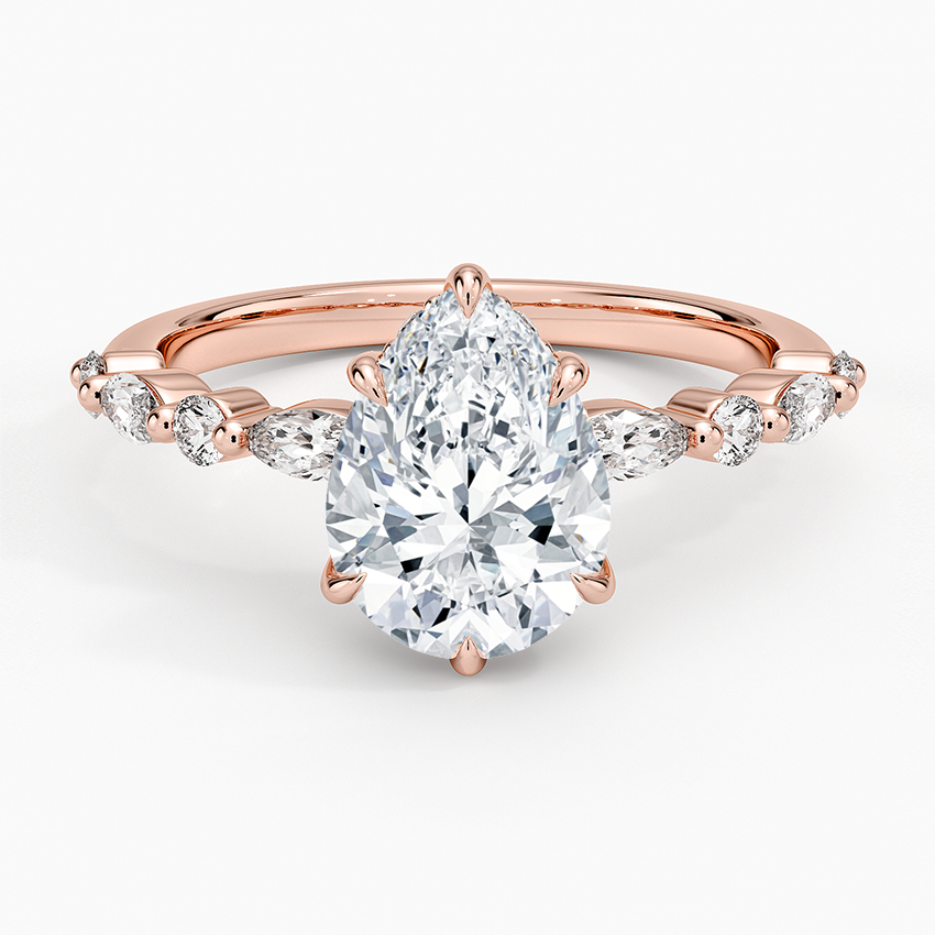 2.50 Karat Damla Kesim Hidden Halo Tasarım Tektaş Laboratuvar Pırlanta Yüzük - Tokyo - Bold Diamonds