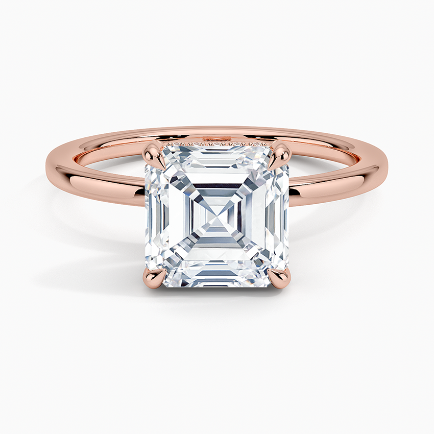 2.15 Karat Asscher Kesim Hidden Halo Tasarım Tektaş Laboratuvar Pırlanta Yüzük - Valencia