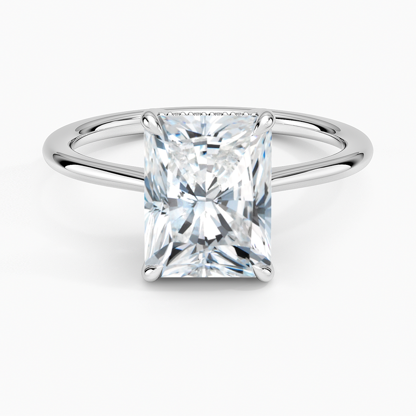 2.10 Karat Radiant Kesim Hidden Halo Tasarım Tektaş Laboratuvar Pırlanta Yüzük - Monaco