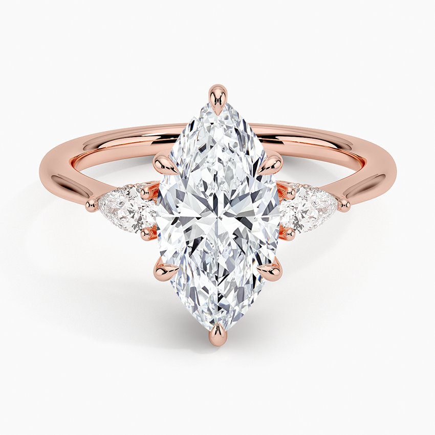2.50 Karat Marquise Kesim Hidden Halo Tasarım Tektaş Laboratuvar Pırlanta Yüzük - Madrid