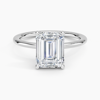 2.10 Karat Emerald Kesim Hidden Halo Tasarım Tektaş Laboratuvar Pırlanta Yüzük - Lucerne