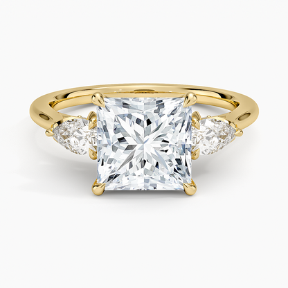 1.60 Carat Princess Halo Design Solitaire Lab Diamond Ring 18K - Florina 