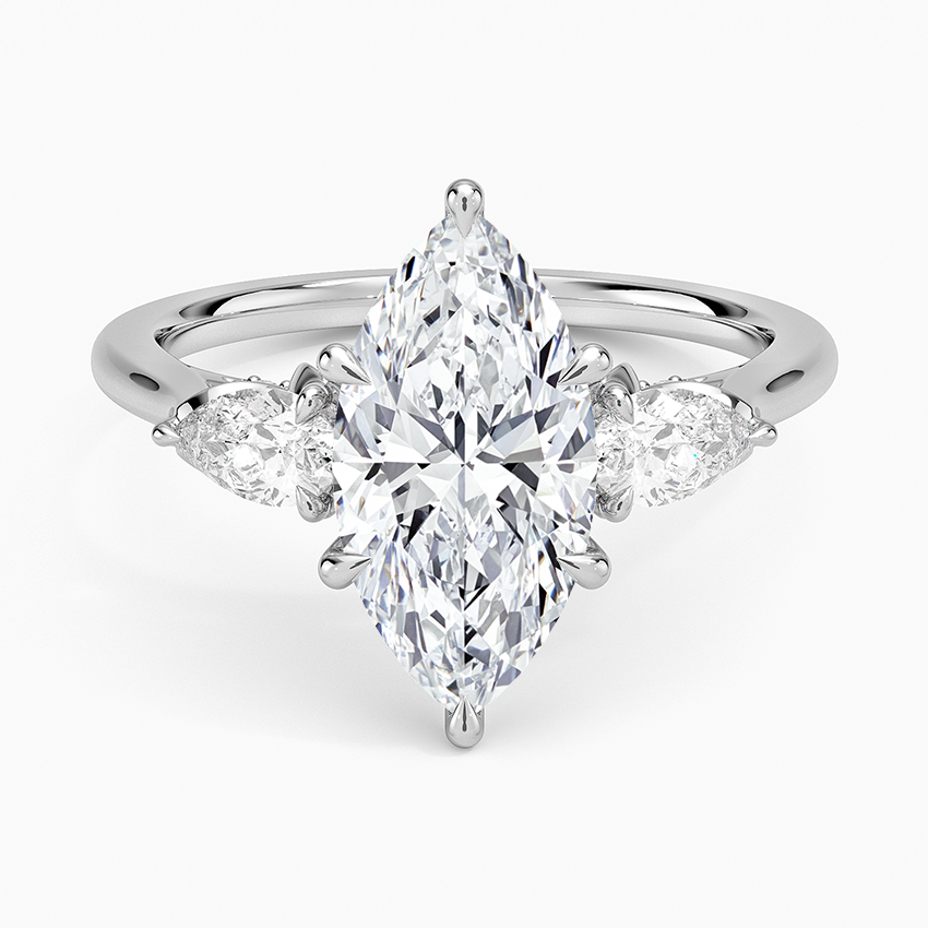 2.75 Karat Marquise Kesim Hidden Halo Tasarım Tektaş Laboratuvar Pırlanta Yüzük - Verona