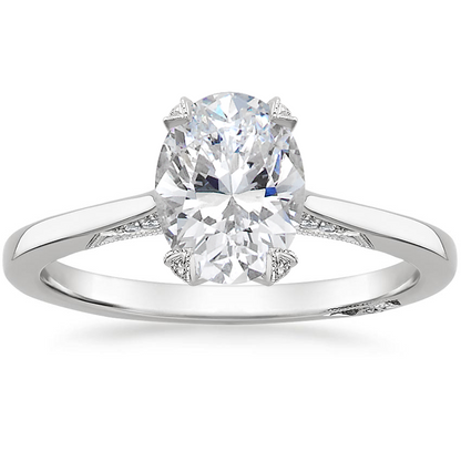 2.25 Oval Kesim Hidden Halo Tasarım Tektaş Laboratuvar Pırlanta Yüzük - Telara