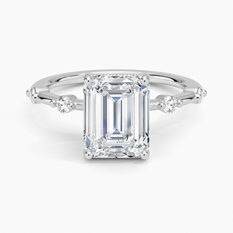 2.20 Karat Emerald Kesim Hidden Halo Tasarım Tektaş Laboratuvar Pırlanta Yüzük - Nice