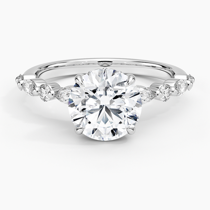 1.60 Carat Princess Halo Design Solitaire Lab Diamond Ring 18K - Florina 