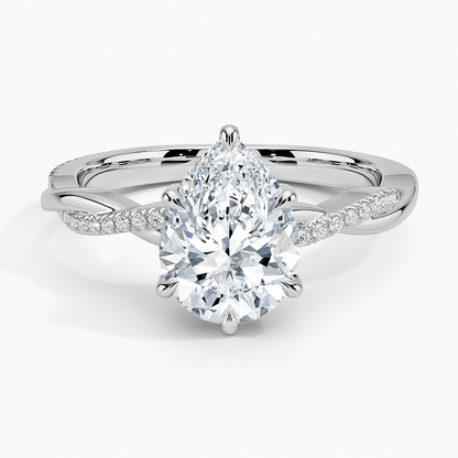1.60 Carat Princess Halo Design Solitaire Lab Diamond Ring 18K - Florina 