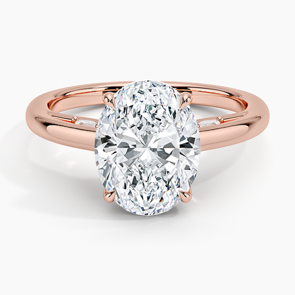 2.30 Oval Kesim Hidden Halo Tasarım Tektaş Laboratuvar Pırlanta Yüzük - Dalara