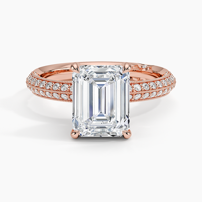 2.50 Emerald Kesim Yarım Tur Tasarım Tektaş Laboratuvar Pırlanta Yüzük - Selara