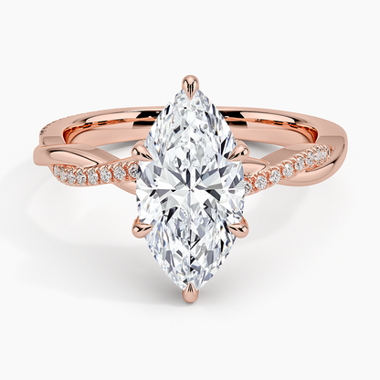 2.25 Karat Marquise Kesim Hidden Halo Tasarım Tektaş Laboratuvar Pırlanta Yüzük 18K  - Talora