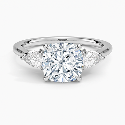 1.60 Carat Princess Halo Design Solitaire Lab Diamond Ring 18K - Florina 