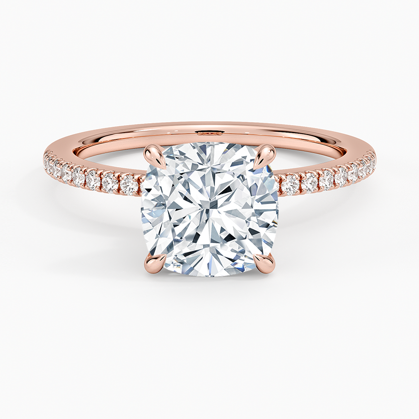 2.25 Karat Cushion Kesim Hidden Halo Tasarım Tektaş Laboratuvar Pırlanta Yüzük - Filora - Bold Diamonds