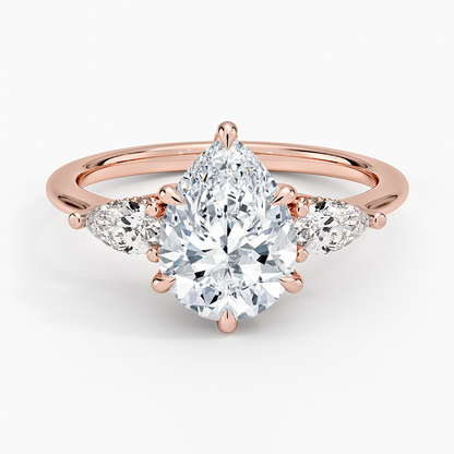 2.50 Damla Kesim Hidden Halo Tasarım Tektaş Laboratuvar Pırlanta Yüzük - Nilora