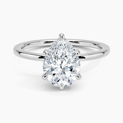 1.60 Carat Princess Halo Design Solitaire Lab Diamond Ring 18K - Florina 