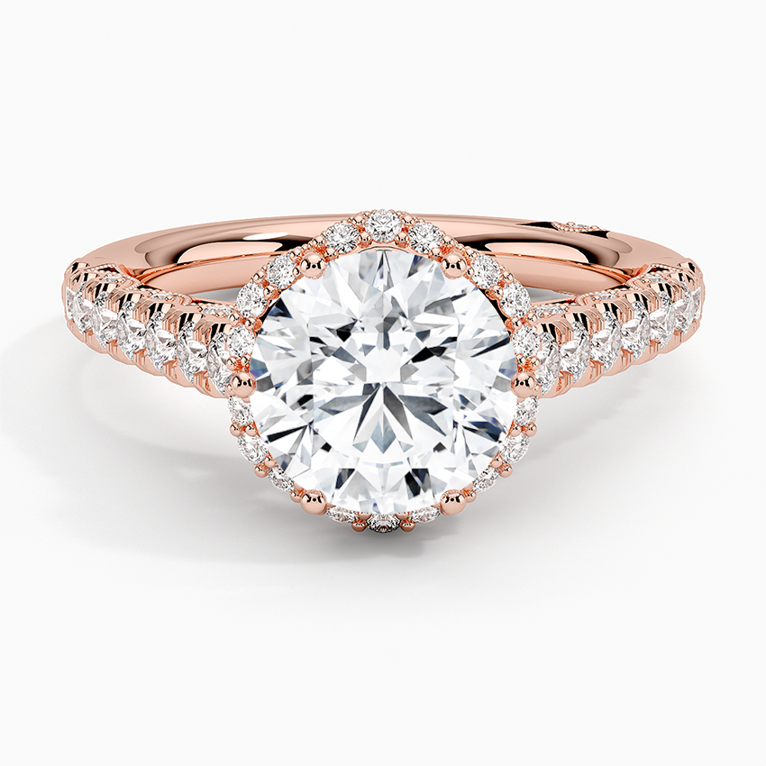 2.50 Hidden Halo Tasarım Tektaş Laboratuvar Pırlanta Yüzük 18K - Gilara