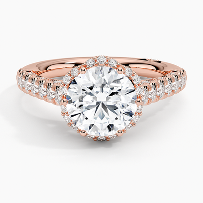 2.50 Hidden Halo Tasarım Tektaş Laboratuvar Pırlanta Yüzük 18K - Gilara