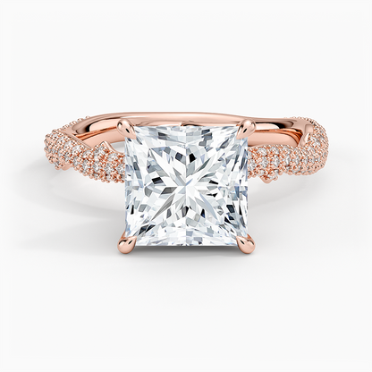 2.75 Prenses Kesim Hidden Halo Tasarım Tektaş Laboratuvar Pırlanta Yüzük - Filara