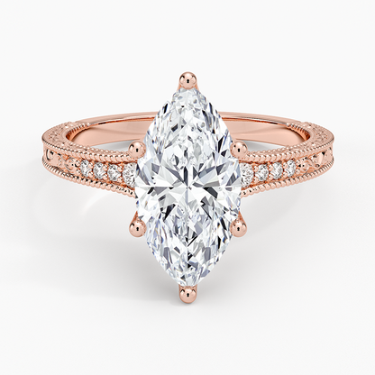 2.15 Marquise Kesim Hidden Halo Tasarım Tektaş Laboratuvar Pırlanta Yüzük - Silora