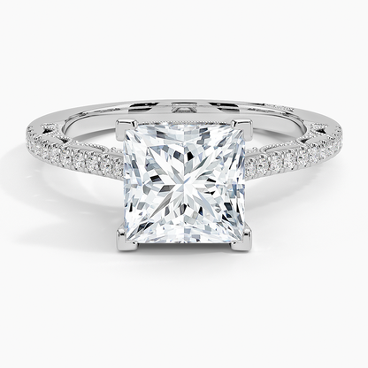 2.50 Prenses Kesim Halo Tasarım Tektaş Laboratuvar Pırlanta Yüzük- Nilara