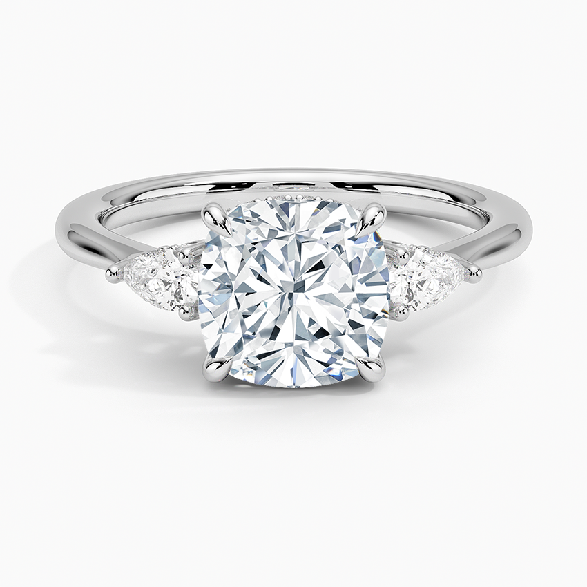 1.60 Carat Princess Halo Design Solitaire Lab Diamond Ring 18K - Florina 