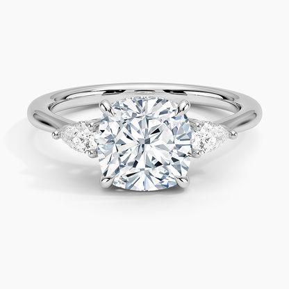 1.60 Carat Princess Halo Design Solitaire Lab Diamond Ring 18K - Florina 