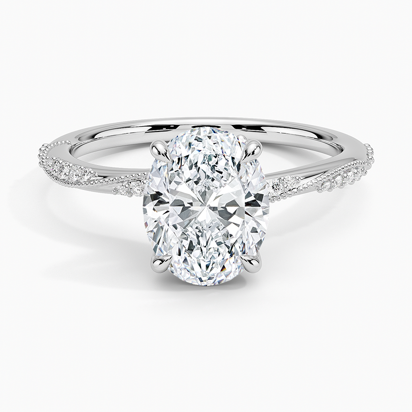 2.25 Karat Oval Kesim Hidden Halo Tasarım Tektaş Laboratuvar Pırlanta Yüzük 18K  - Melora - Bold Diamonds