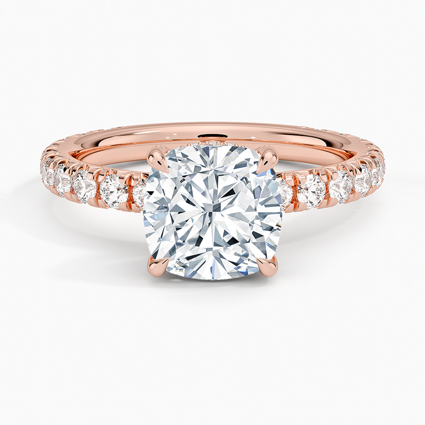 2.75 Karat Cushion Kesim Hidden Halo Tasarım Tektaş Laboratuvar Pırlanta Yüzük 18K  - Selora - Bold Diamonds