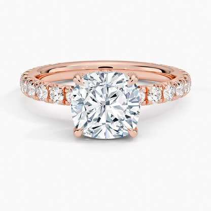 1.60 Carat Princess Halo Design Solitaire Lab Diamond Ring 18K - Florina 
