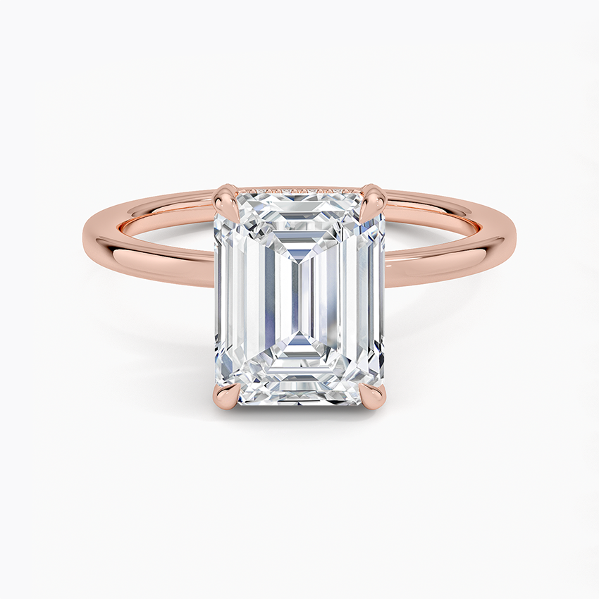 2.15 Karat Emerald Kesim Hidden Halo Tasarım Tektaş Laboratuvar Pırlanta Yüzük - Gilora - Bold Diamonds