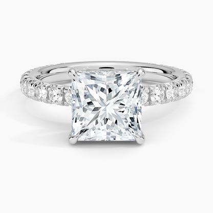1.60 Carat Princess Halo Design Solitaire Lab Diamond Ring 18K - Florina 