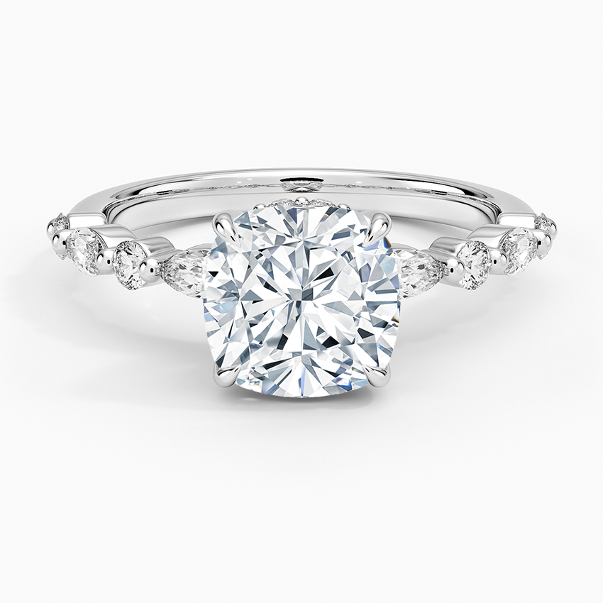 1.60 Carat Princess Halo Design Solitaire Lab Diamond Ring 18K - Florina 