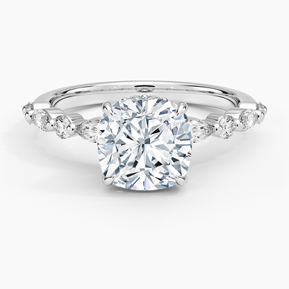 1.60 Carat Princess Halo Design Solitaire Lab Diamond Ring 18K - Florina 