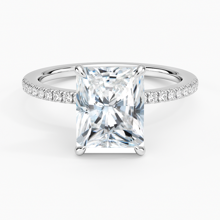 2.25 Karat Radiant Kesim Hidden Halo Tasarım Tektaş Laboratuvar Pırlanta Yüzük - Filora - Bold Diamonds