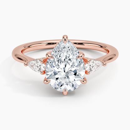 1.60 Carat Princess Halo Design Solitaire Lab Diamond Ring 18K - Florina 