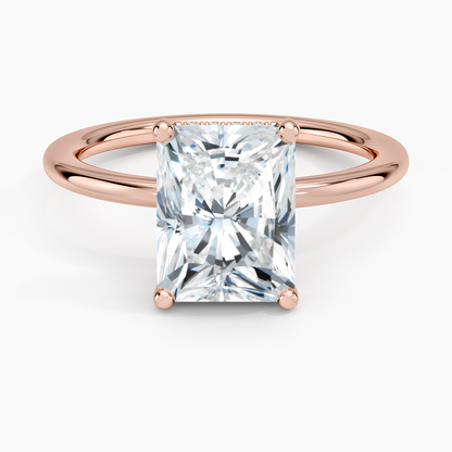 2.10 Radiant Kesim Hidden Halo Tasarım Tektaş Laboratuvar Pırlanta Yüzük - Melara